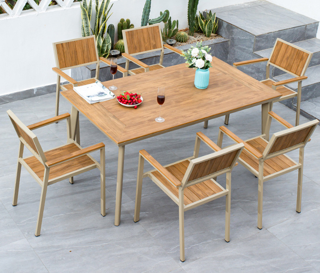 Bộ bàn ghế composite nhập khẩu ( 1 bàn và 6 ghế)