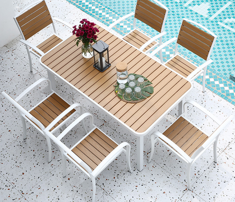  Bộ bàn ghế composite nhập khẩu ( 1 bàn và 6 ghế) 