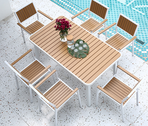  Bộ bàn ghế composite nhập khẩu ( 1 bàn và 6 ghế) 