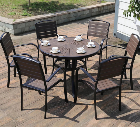  Bộ bàn ghế composite nhập khẩu ( 1 bàn và 6 ghế) 