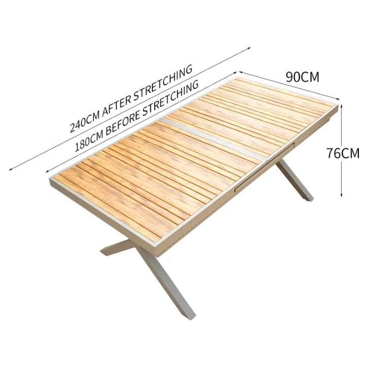 Bộ bàn mở rộng 180/240 - 8 ghế composite nhập khẩu