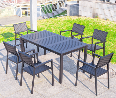  Bộ bàn ghế composite nhập khẩu ( 1 bàn và 6 ghế) 