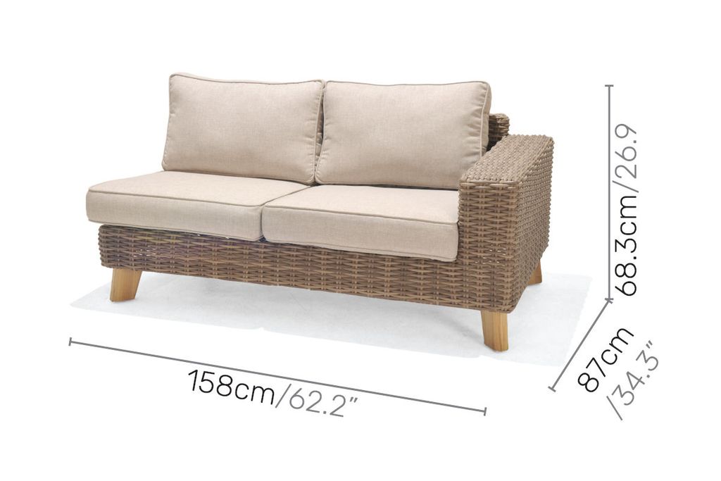 Ghế Sofa 1 Tay Bên (Phải / Trái) 2 Chỗ Bahamas