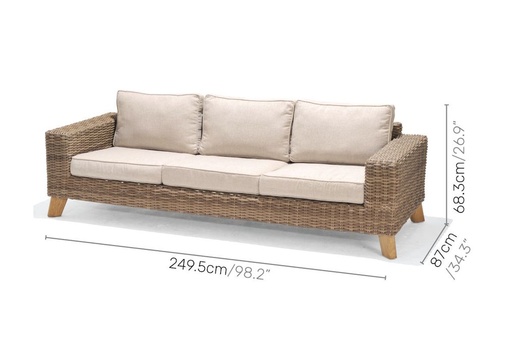 SOFA BĂNG 3 CHỖ MÂY NHỰA
