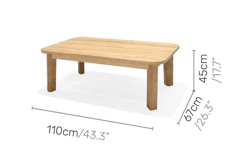 Bahamas lite rect. coffee table 110x67cm