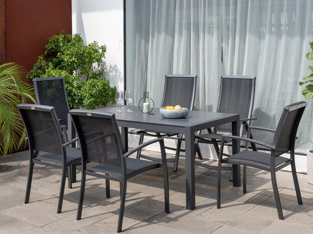 Bộ bàn ghế ngoài trời - Bộ bàn ăn Carabana và 4 ghế Calderas