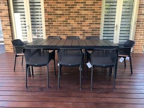  Bộ bàn 8 ghế nhập khẩu ngoài trời Rio140/210 - Net chair 