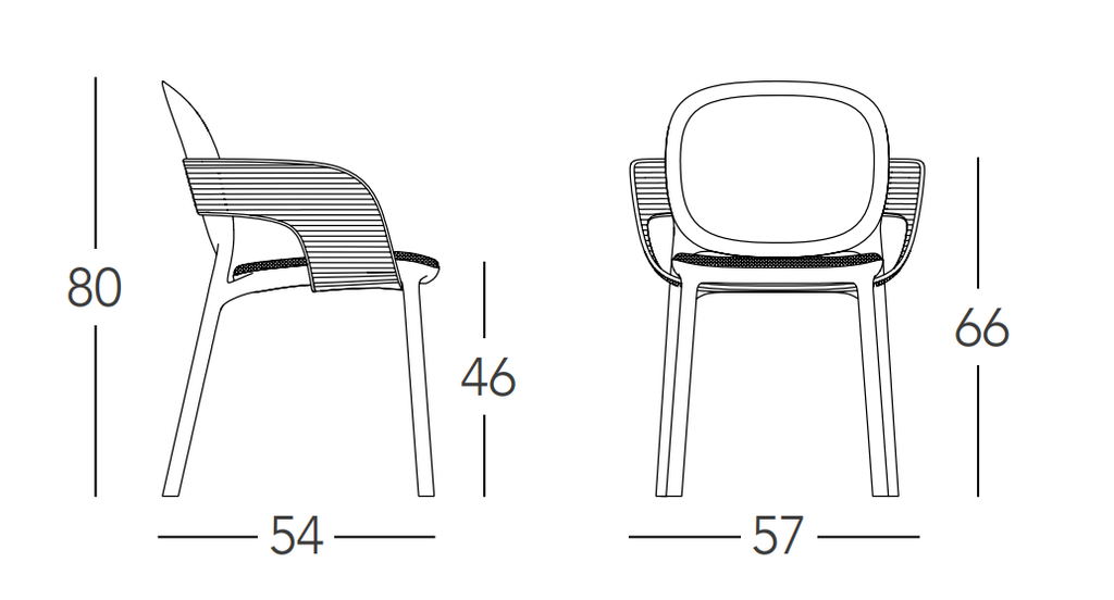 GHẾ NHỰA NHẬP KHẨU HUG ARMCHAIR CUSCINO