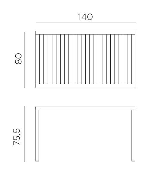 BÀN NHỰA NHẬP KHẨU CUBE 140X80