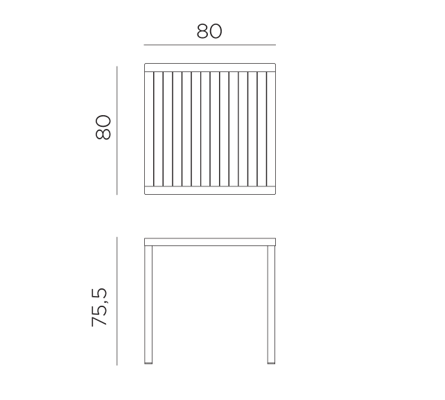 BÀN NHỰA NHẬP KHẨU CUBE 80X80