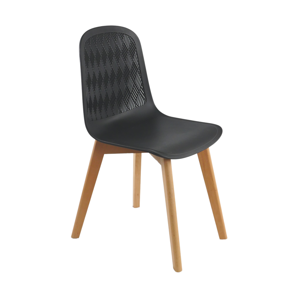 GHẾ CAFE MẶT NHỰA CHÂN GỖ