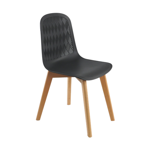  GHẾ CAFE MẶT NHỰA CHÂN GỖ 