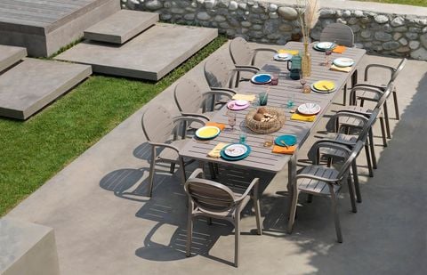  Bộ bàn 10 Ghế Ngoài Trời-DurelTop /chân nhôm/nhựa sợi thủy tinh 