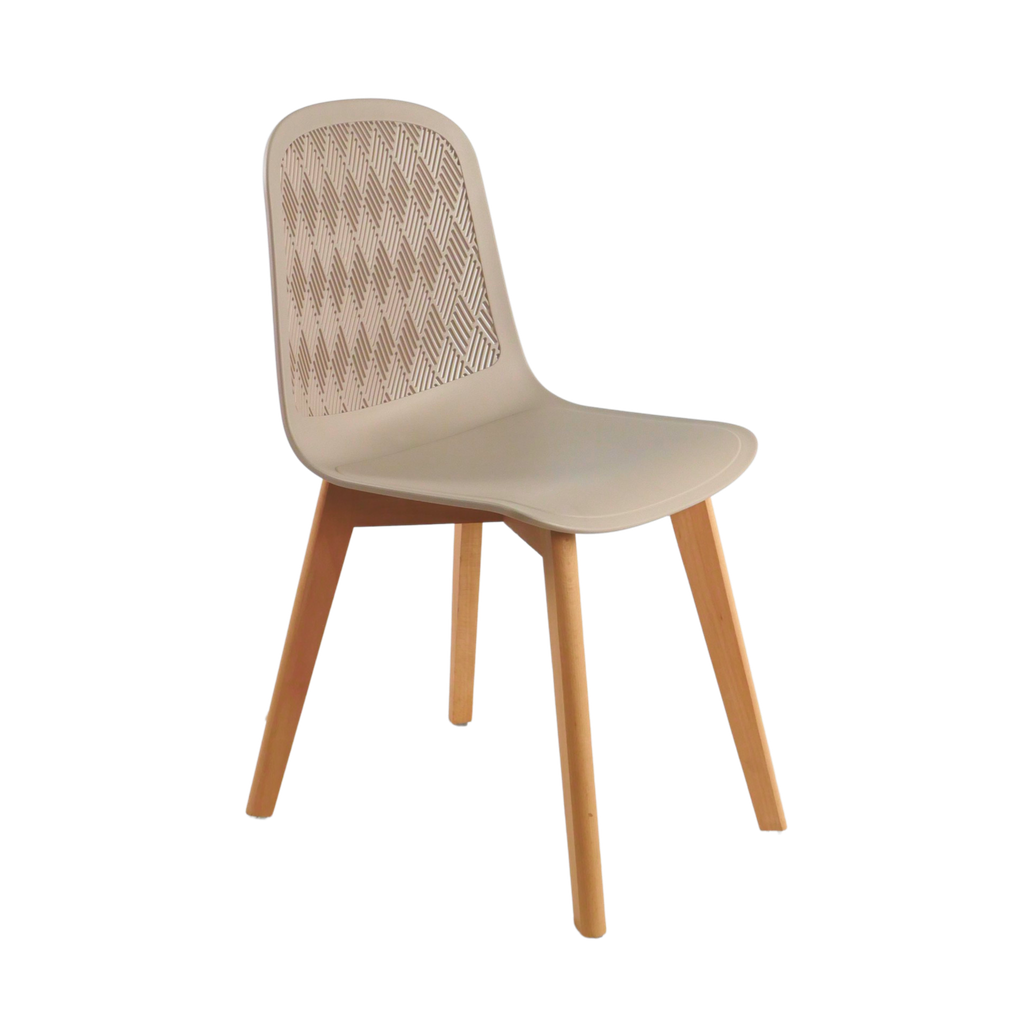 GHẾ CAFE MẶT NHỰA CHÂN GỖ