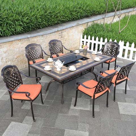  Bàn nhôm đúc mặt đá nhập khẩu D188 