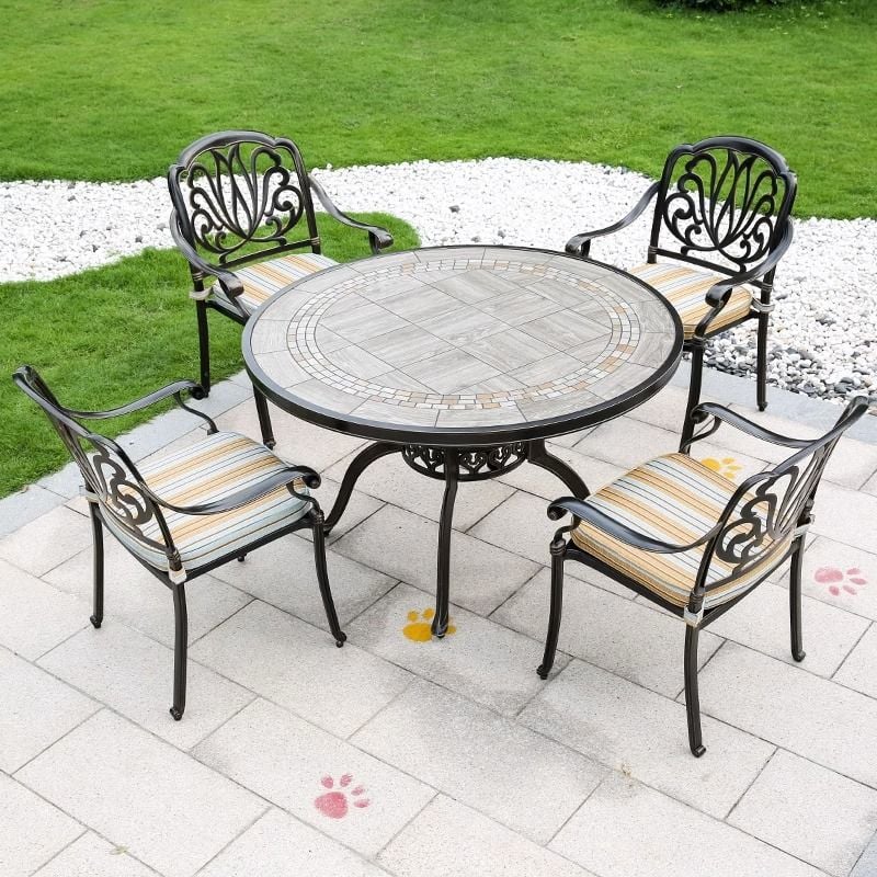 Bàn nhôm đúc mặt đá nhập khẩu D120