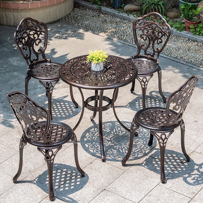 Bộ bàn ghế nhôm đúc nhập khẩu (1 bàn D68 và 4 ghế)