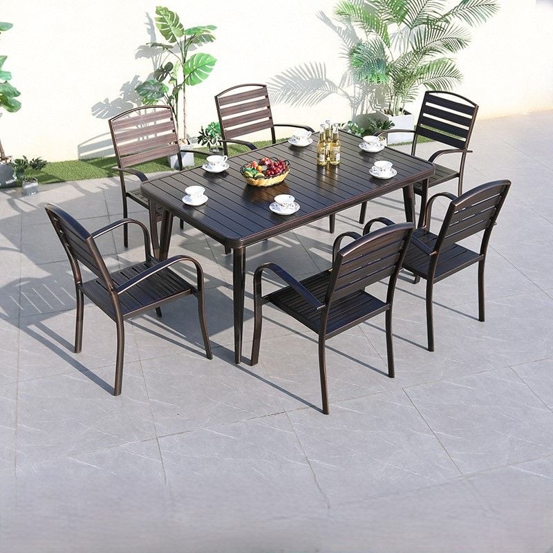 Bộ bàn ghế nhôm đúc nhập khẩu (1 bàn D150 và 6 ghế)
