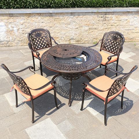  Bộ bàn ghế nhôm đúc nhập khẩu tích hợp bếp nướng (1 bàn D106 và 4 ghế) 