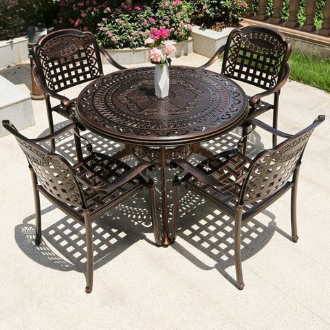  Bộ bàn ghế nhôm đúc nhập khẩu (1 bàn D80 và 4 ghế) 