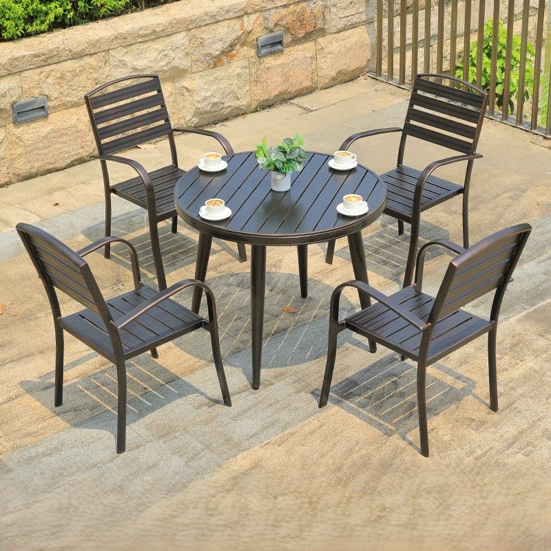 Bộ bàn ghế nhôm đúc nhập khẩu (1 bàn D90 và 4 ghế)