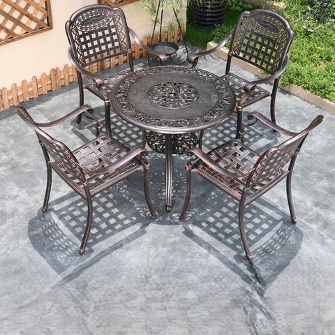  Bộ bàn ghế nhôm đúc nhập khẩu (1 bàn D80 và 4 ghế) 