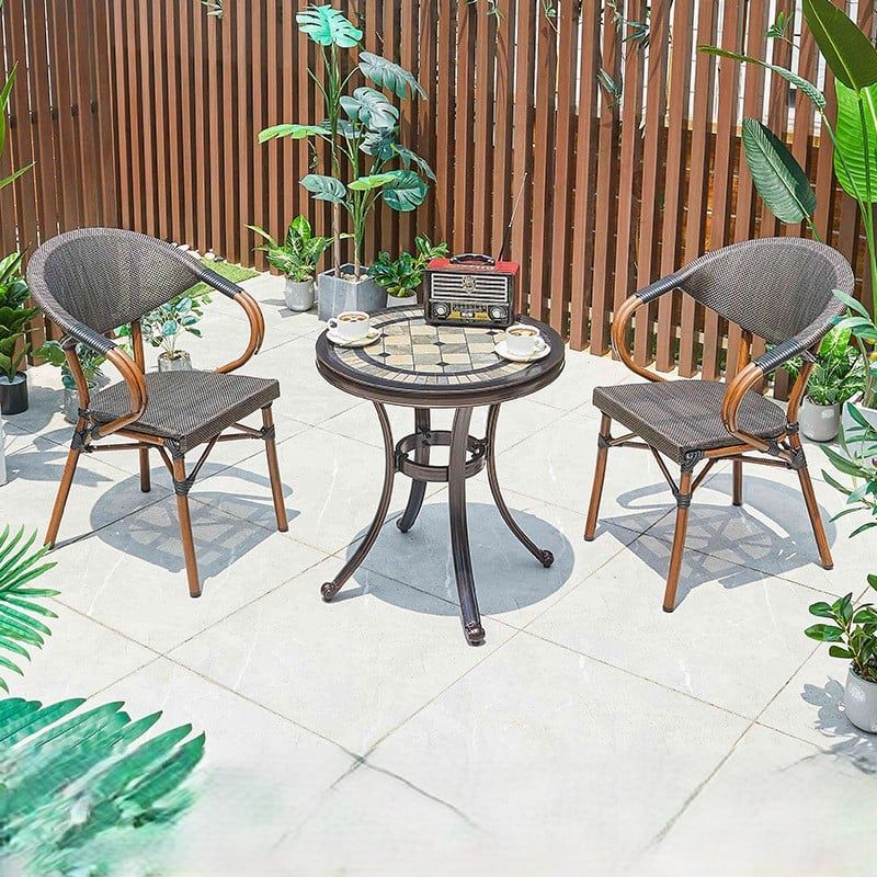 Bàn nhôm đúc mặt đá nhập khẩu D60
