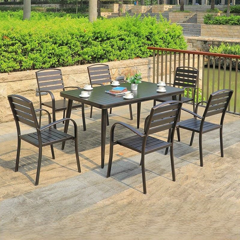 Bộ bàn ghế nhôm đúc nhập khẩu (1 bàn D150 và 6 ghế)