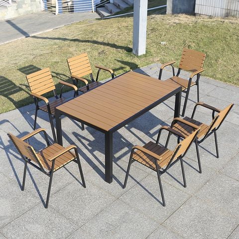  Bộ bàn ghế composite nhập khẩu ( 1 bàn và 6 ghế) 