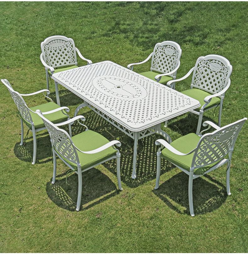 Bộ bàn ghế nhôm đúc nhập khẩu (1 bàn D175 và 6 ghế)