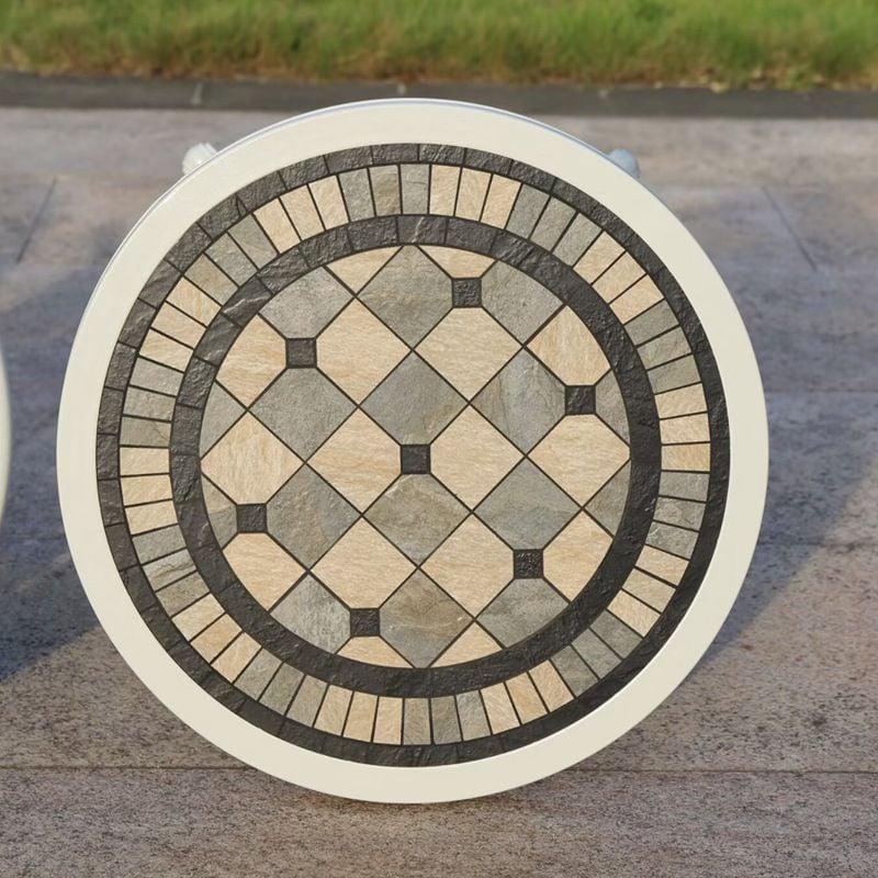Bộ bàn ghế nhôm đúc mặt đá nhập khẩu (1 bàn D60 và 2 ghế)