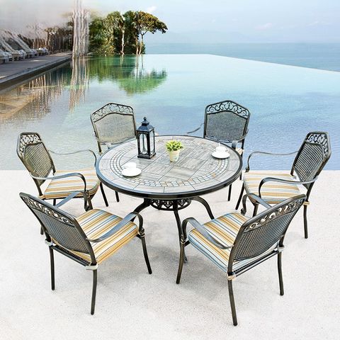  Bàn nhôm đúc mặt đá nhập khẩu D120 