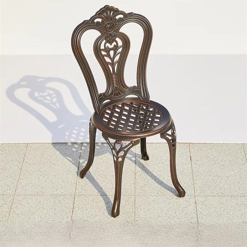 Bộ bàn ghế nhôm đúc mặt đá nhập khẩu (1 bàn D60 và 2 ghế)