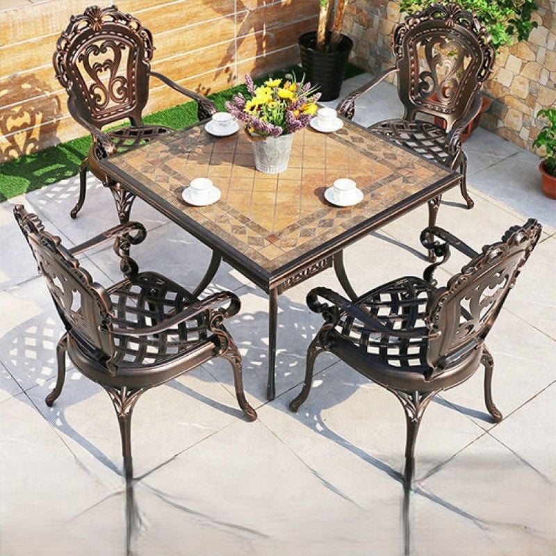 Bàn nhôm đúc mặt đá nhập khẩu D90