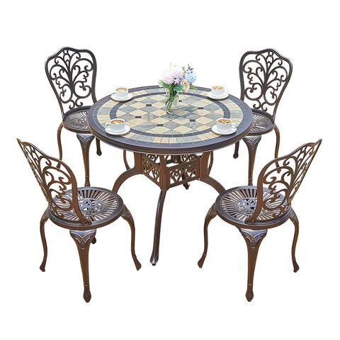  Bộ bàn ghế nhôm đúc mặt đá nhập khẩu (1 bàn D94 và 4 ghế) 