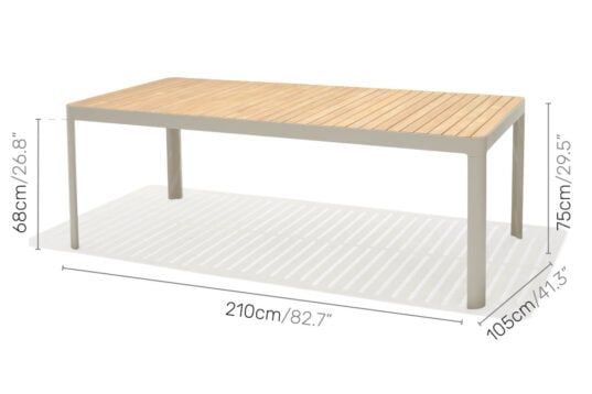Bộ bàn ghế ăn ngoài trời - Bàn dài chữ nhật 210 - 2 Ghế băng 182 PORTALS