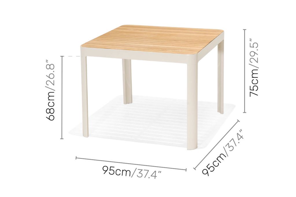 Bộ Bàn Ghế Cafe Ngoài Trời 4 Ghế Nhôm Aluminium / 1 Bàn  - PORTALS  95/ Light