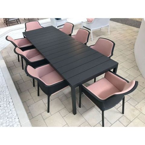  Bộ Bàn 8 Ghế Nhập Khẩu Ngoài Trời-DurelTop /chân nhôm/nhựa sợi thủy tinh Rio 210/280 - Net Relax 