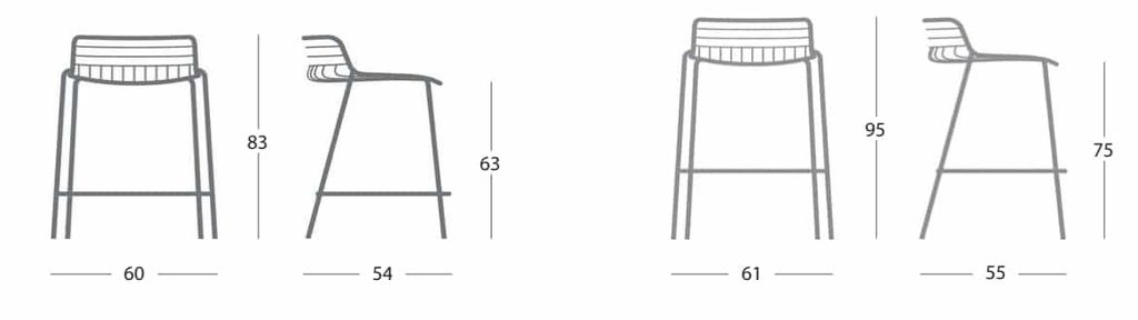 GHẾ BAR TOBE OUTDOOR STOOL MINI H.63cm
