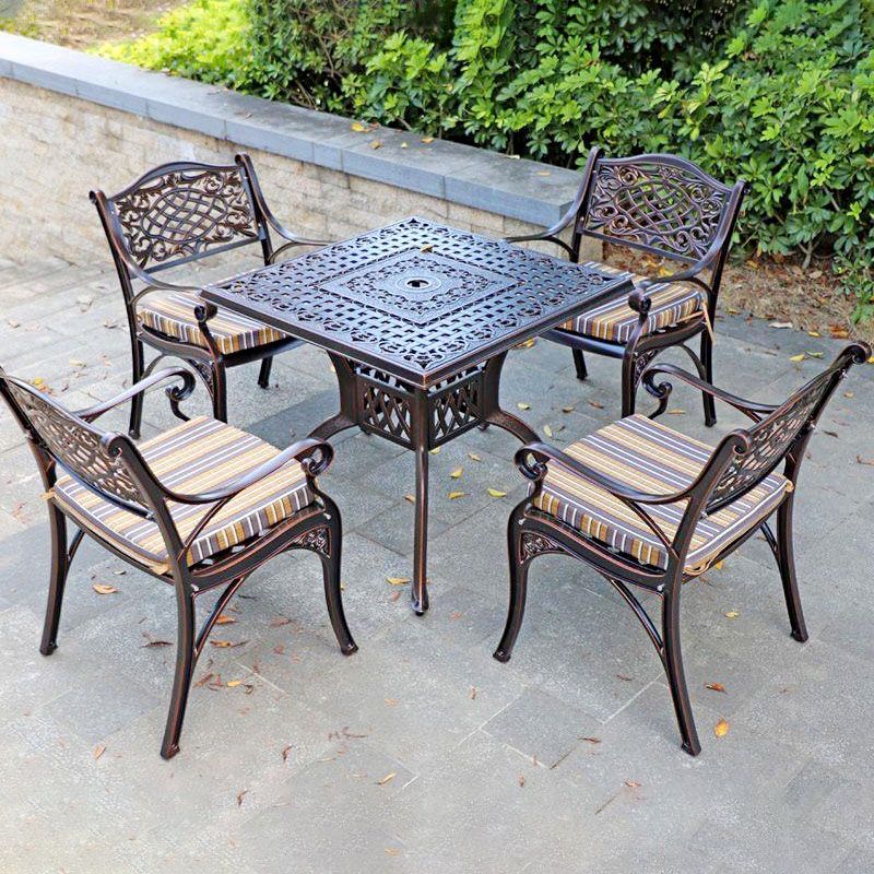 Bộ bàn ghế nhôm đúc nhập khẩu (1 bàn D80 và 4 ghế)