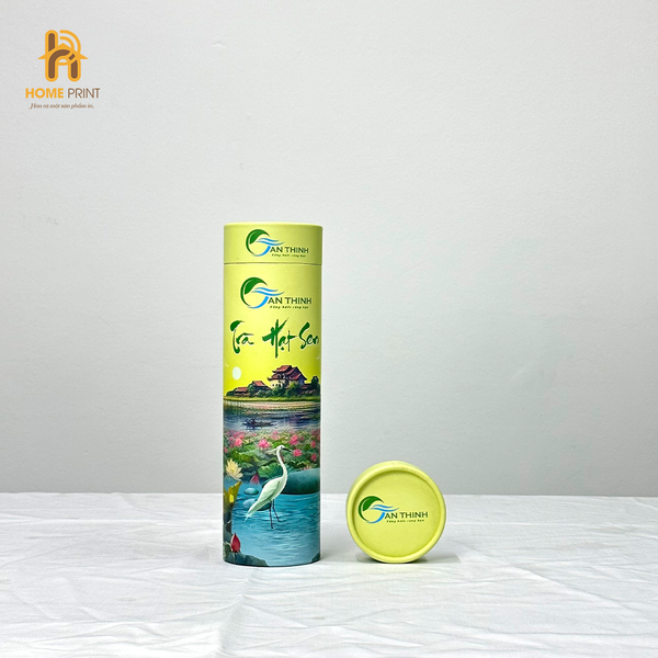  Hộp Giấy Trụ Tròn Đựng Trà Hạt Sen Tân Thịnh 