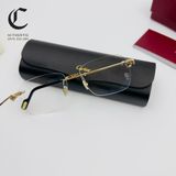 Gọng kính khoan cao cấp mạ vàng Cartier CT0343O - 001