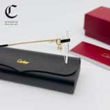 Gọng kính khoan cao cấp mạ vàng Cartier CT0343O - 001