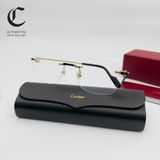Gọng kính khoan cao cấp mạ vàng Cartier CT0343O - 001