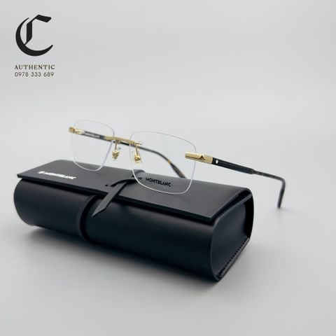 Gọng kính khoan cao cấp mạ vàng Montblanc MB0088O - 003 Mẫu kính khoan phổ thông cho anh chị văn phòng
