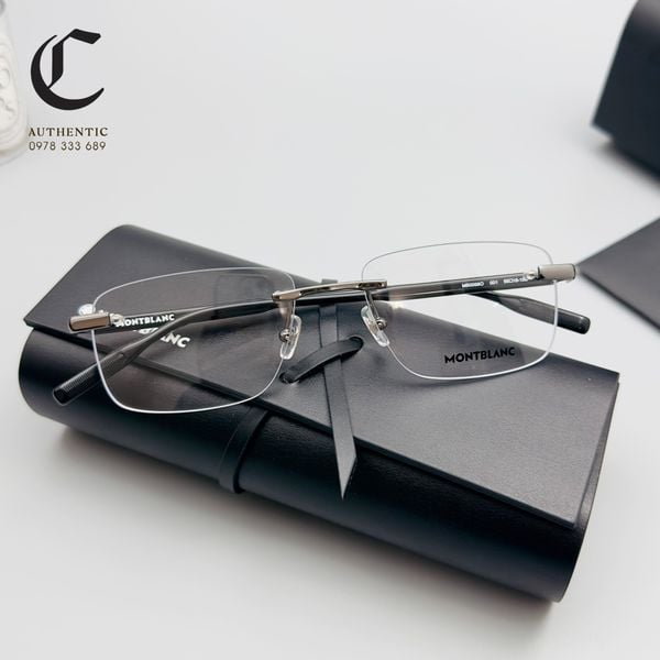 Gọng kính khoan cao cấp mạ vàng Montblanc MB0088O - 001