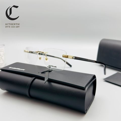 Gọng kính khoan cao cấp mạ vàng Montblanc MB0055O - 006