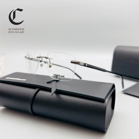 Gọng kính khoan cao cấp mạ vàng Montblanc MB0088O - 001