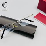 Gọng kính khoan cao cấp mạ vàng Cartier CT0050O