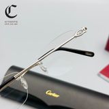 Gọng kính khoan cao cấp mạ vàng Cartier CT0050O